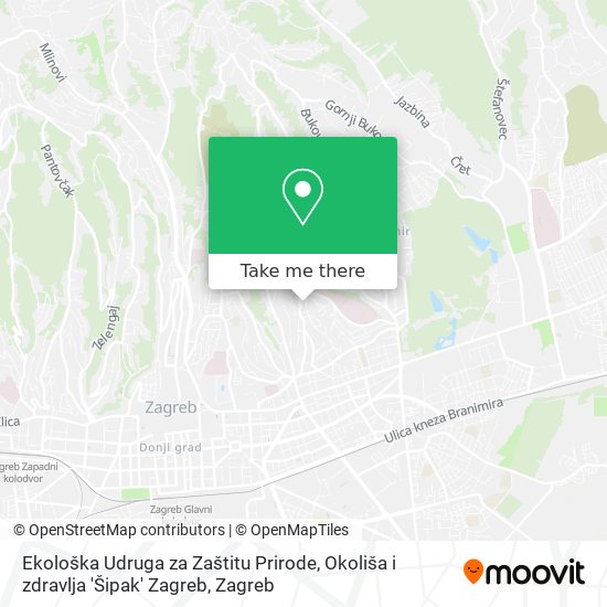 Ekološka Udruga za Zaštitu Prirode, Okoliša i zdravlja 'Šipak' Zagreb map