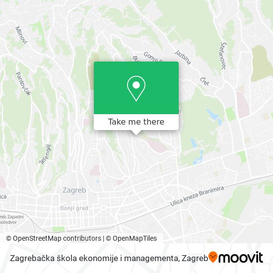 Zagrebačka škola ekonomije i managementa map