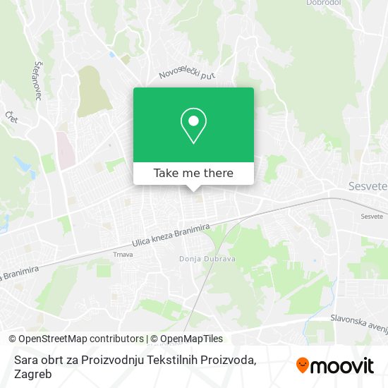 Sara obrt za Proizvodnju Tekstilnih Proizvoda map