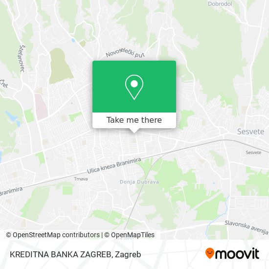 KREDITNA BANKA ZAGREB map
