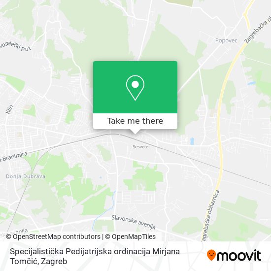 Specijalistička Pedijatrijska ordinacija Mirjana Tomčić map