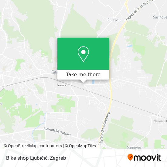 Bike shop Ljubičić map