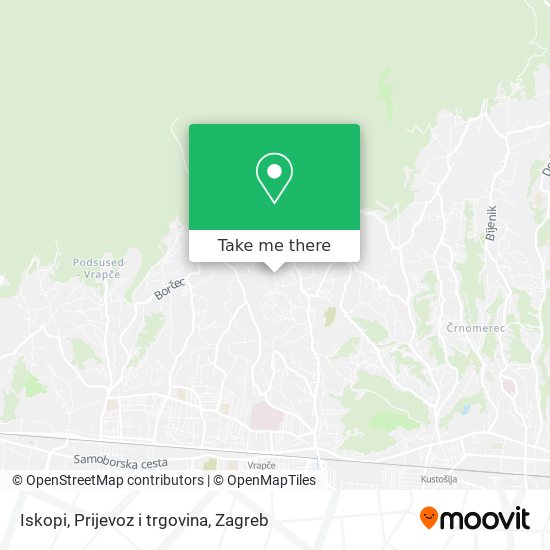 Iskopi, Prijevoz i trgovina map