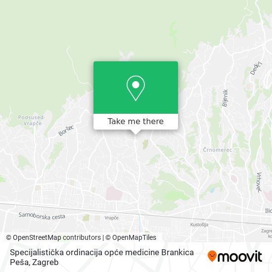 Specijalistička ordinacija opće medicine Brankica Peša map