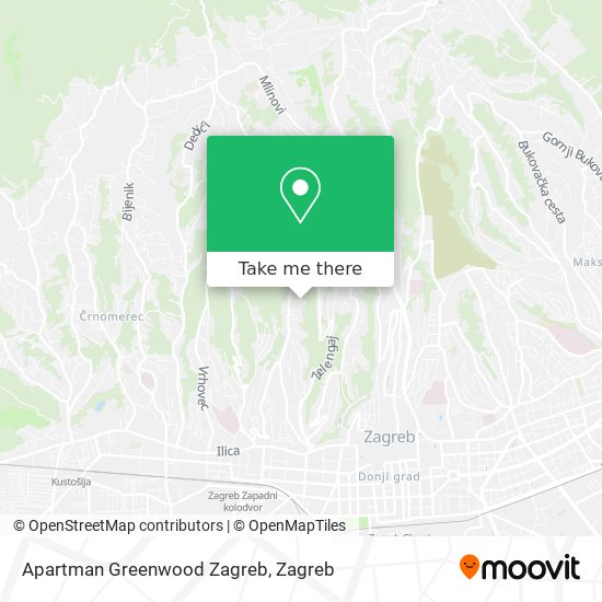 Apartman Greenwood Zagreb map