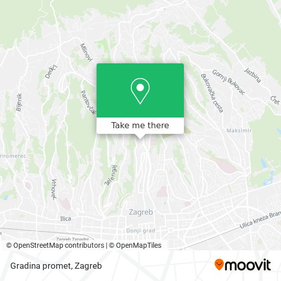 Gradina promet map