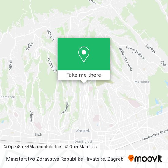 Ministarstvo Zdravstva Republike Hrvatske map