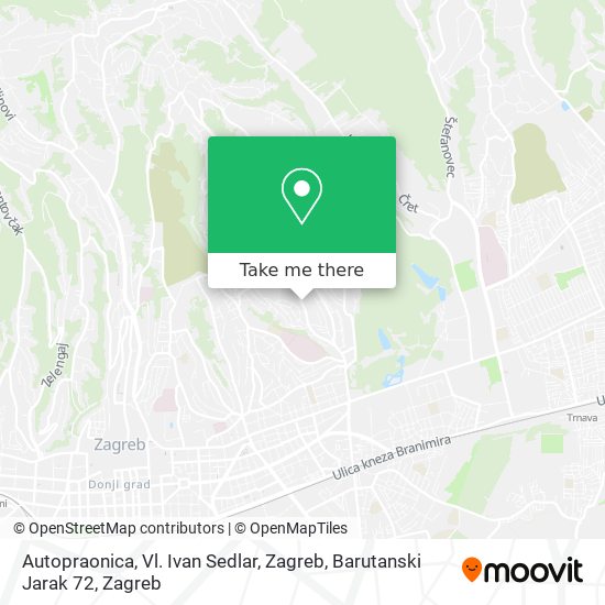 Autopraonica, Vl. Ivan Sedlar, Zagreb, Barutanski Jarak 72 map