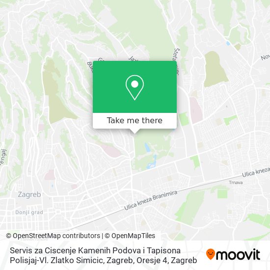 Servis za Ciscenje Kamenih Podova i Tapisona Polisjaj-Vl. Zlatko Simicic, Zagreb, Oresje 4 map