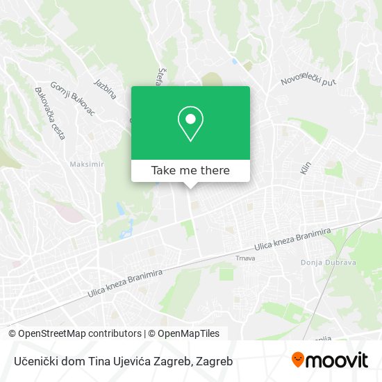Učenički dom Tina Ujevića Zagreb map