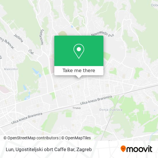 Lun, Ugostiteljski obrt Caffe Bar map