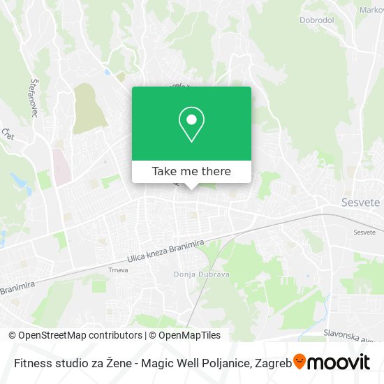 Fitness studio za Žene - Magic Well Poljanice map