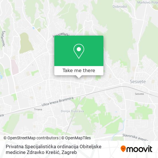 Privatna Specijalistička ordinacija Obiteljske medicine Zdravko Krešić map