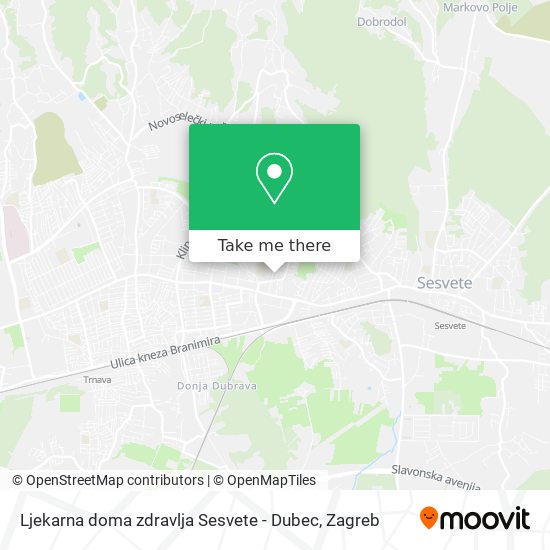 Ljekarna doma zdravlja Sesvete - Dubec map