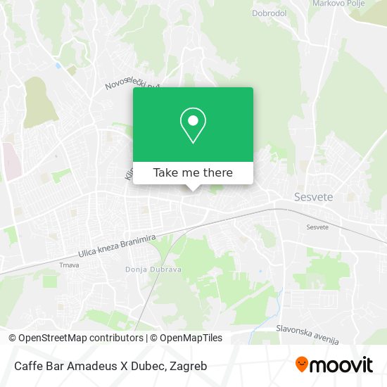 Caffe Bar Amadeus X Dubec map