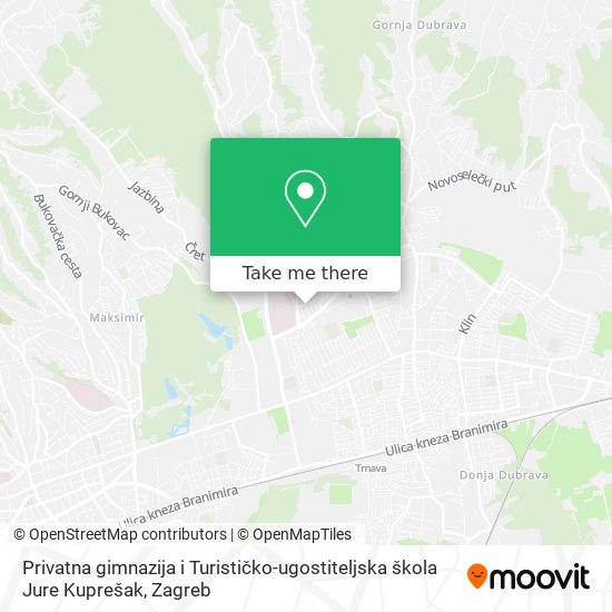 Privatna gimnazija i Turističko-ugostiteljska škola Jure Kuprešak map