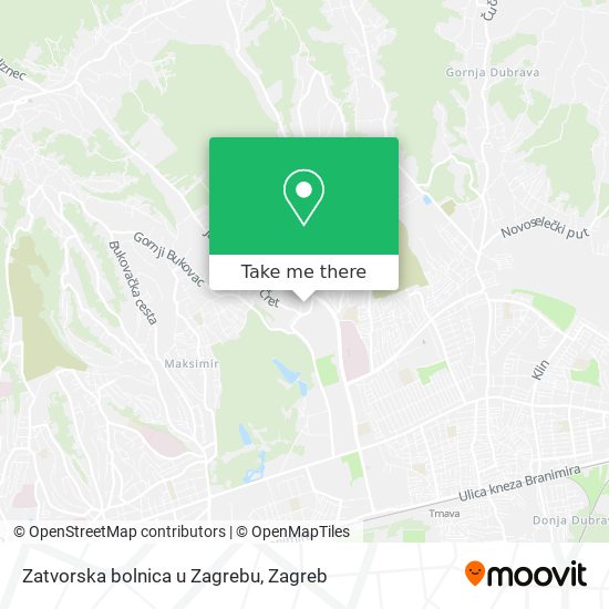 Zatvorska bolnica u Zagrebu map