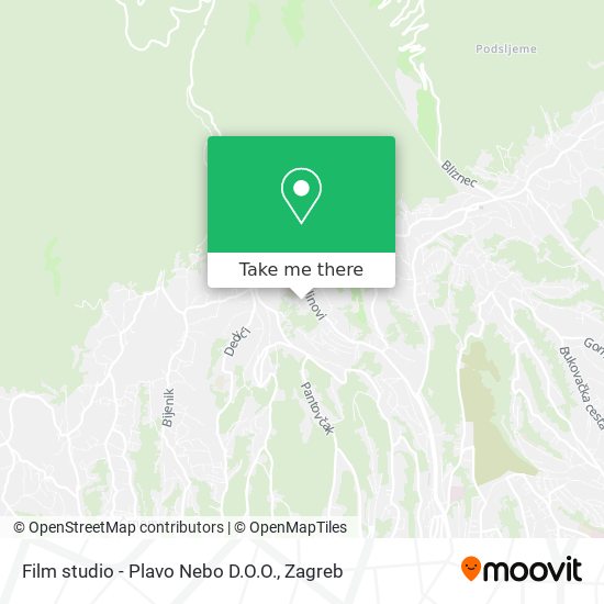 Film studio - Plavo Nebo D.O.O. map