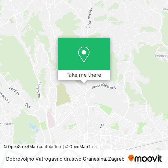 Dobrovoljno Vatrogasno društvo Granešina map