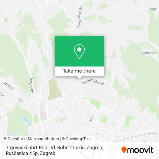 Trgovački obrt Robi, Vl. Robert Lukić, Zagreb, Ruščenica 45p map