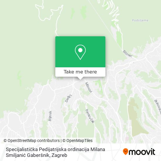 Specijalistička Pedijatrijska ordinacija Milana Smiljanić Gaberšnik map