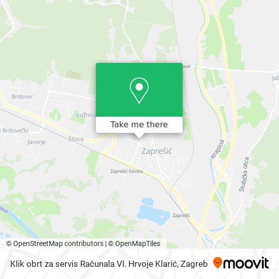 Klik obrt za servis Računala Vl. Hrvoje Klarić map