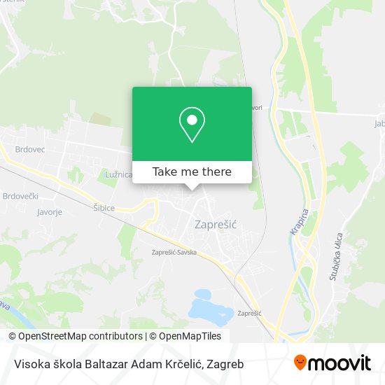 Visoka škola Baltazar Adam Krčelić map