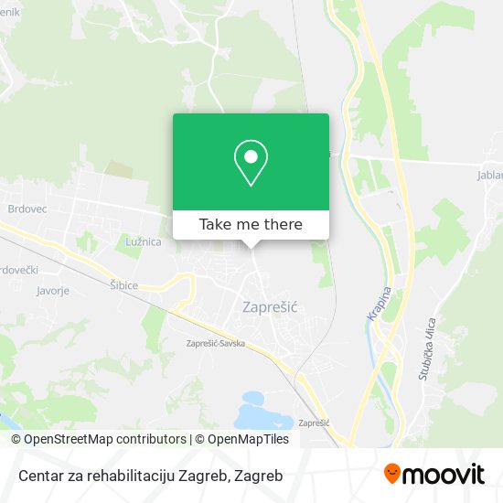 Centar za rehabilitaciju Zagreb map