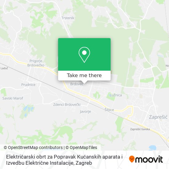 Električarski obrt za Popravak Kućanskih aparata i Izvedbu Električne Instalacije map