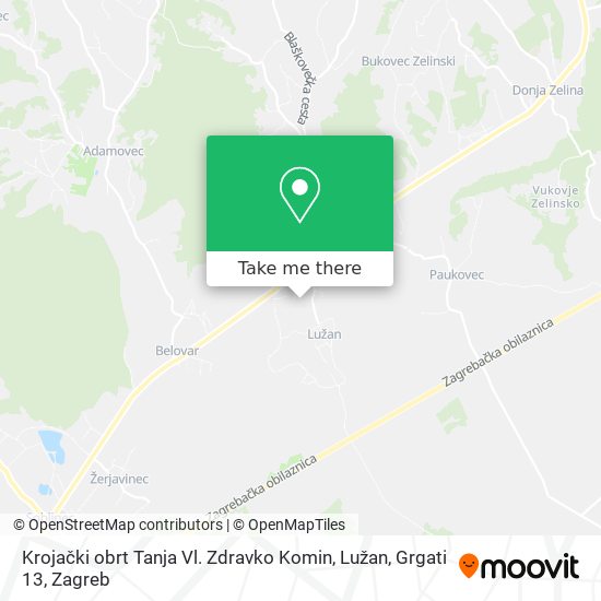 Krojački obrt Tanja Vl. Zdravko Komin, Lužan, Grgati 13 map