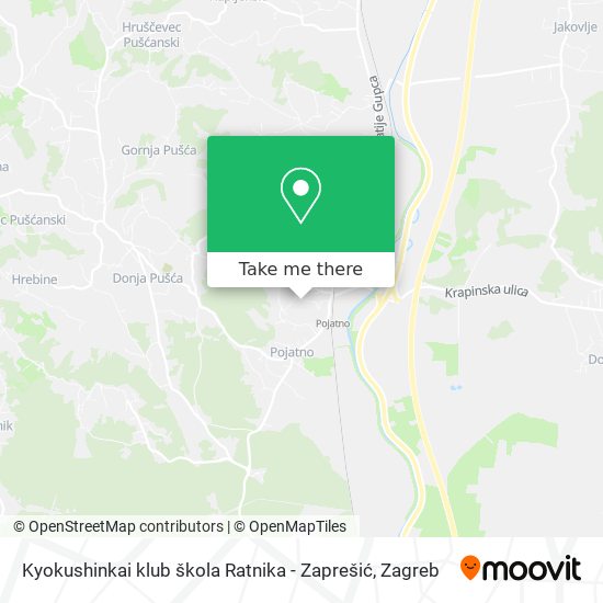 Kyokushinkai klub škola Ratnika - Zaprešić map