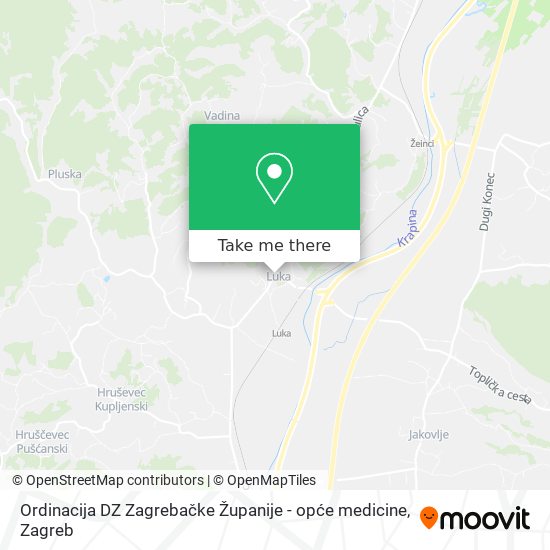 Ordinacija DZ Zagrebačke Županije - opće medicine map