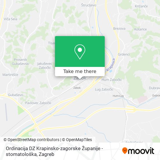 Ordinacija DZ Krapinsko-zagorske Županije - stomatološka map