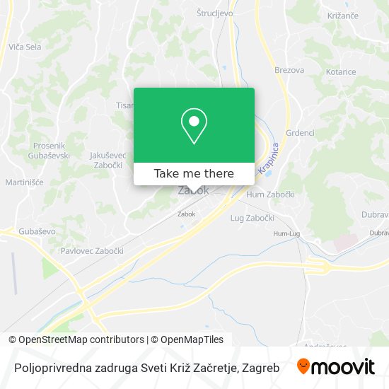 Poljoprivredna zadruga Sveti Križ Začretje map