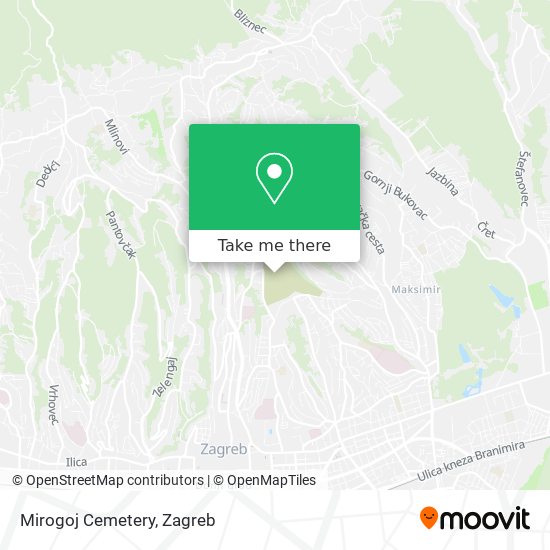 Mirogoj Cemetery map