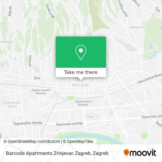 Barcode Apartments Zrinjevac Zagreb map