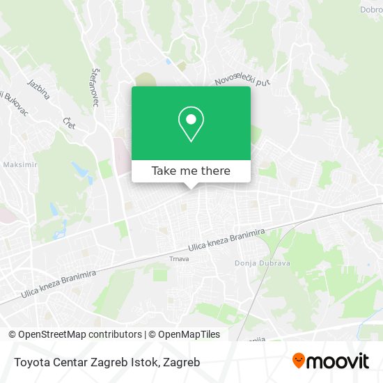 Toyota Centar Zagreb Istok map