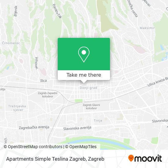 Apartments Simple Teslina Zagreb map