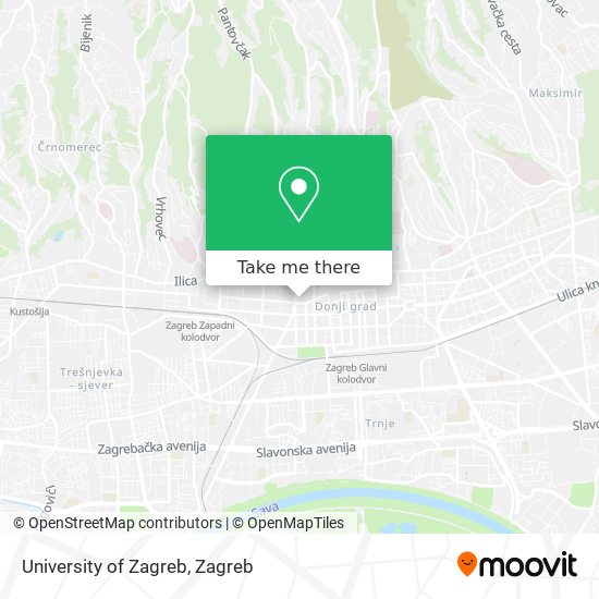 University of Zagreb map