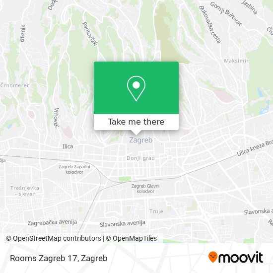 Rooms Zagreb 17 map