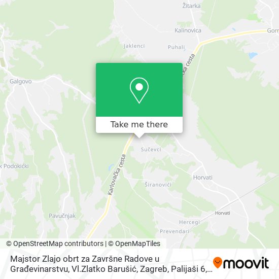 Majstor Zlajo obrt za Završne Radove u Građevinarstvu, Vl.Zlatko Barušić, Zagreb, Palijaši 6 map