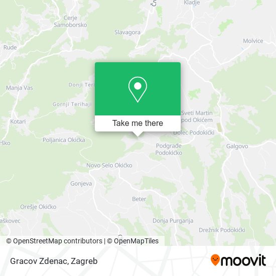 Gracov Zdenac map