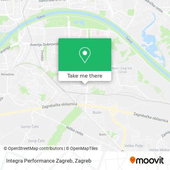 Integra Performance Zagreb map