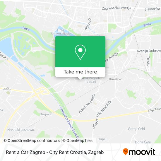 Rent a Car Zagreb - City Rent Croatia map