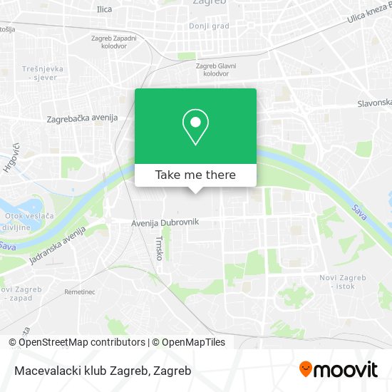 Macevalacki klub Zagreb map