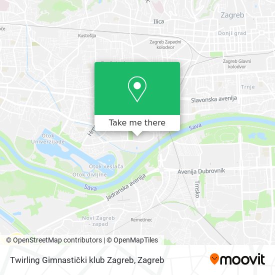Twirling Gimnastički klub Zagreb map