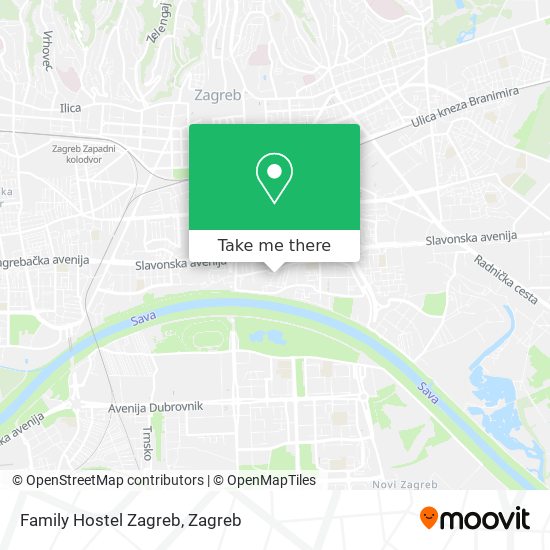 Family Hostel Zagreb map