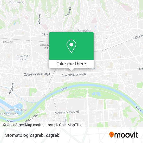 Stomatolog Zagreb map