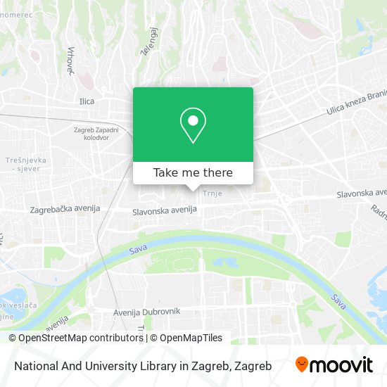 National And University Library in Zagreb map