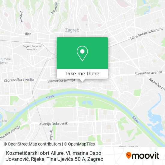 Kozmetičarski obrt Allure, Vl. marina Dabo Jovanović, Rijeka, Tina Ujevića 50 A map